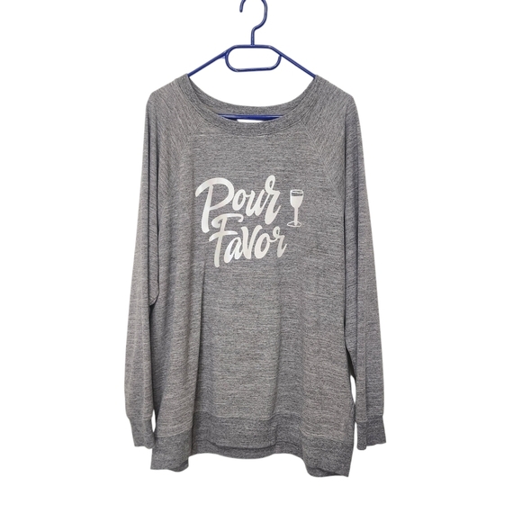 Wildfox Gray Pour Favor Oversized Sweatshirt Size L - Picture 3 of 14